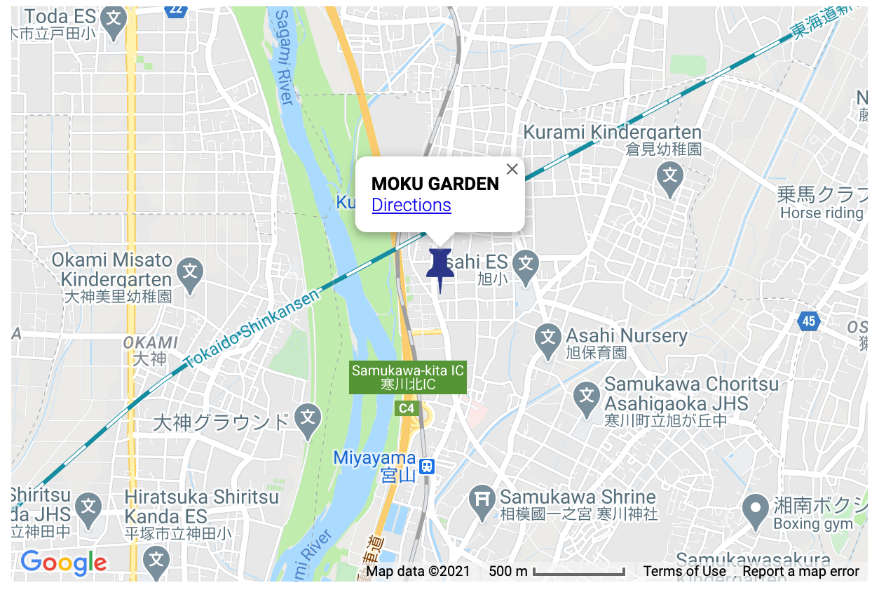 MOKU Gardenの地図の画像です。
